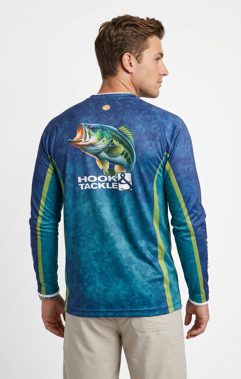 Men's Bass Camo L/S UV Fishing Shirt